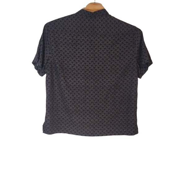 Nat Nast Button Front Shirt Size XL Short‎ Sleeve Silk Blend Blue - Picture 3 of 6